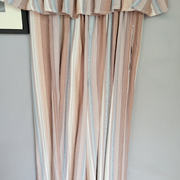 L Space Paulina Harmony Stripe Strapless Cover Up Jumpsuit S - Picture 7 of 13